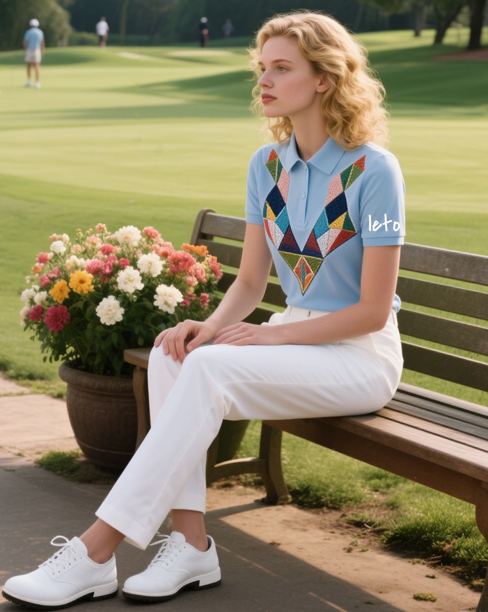 Modern golf wear featuring innovative fabrics like moisture-wicking materials, UV protection, and eco-friendly options, designed for performance and style.