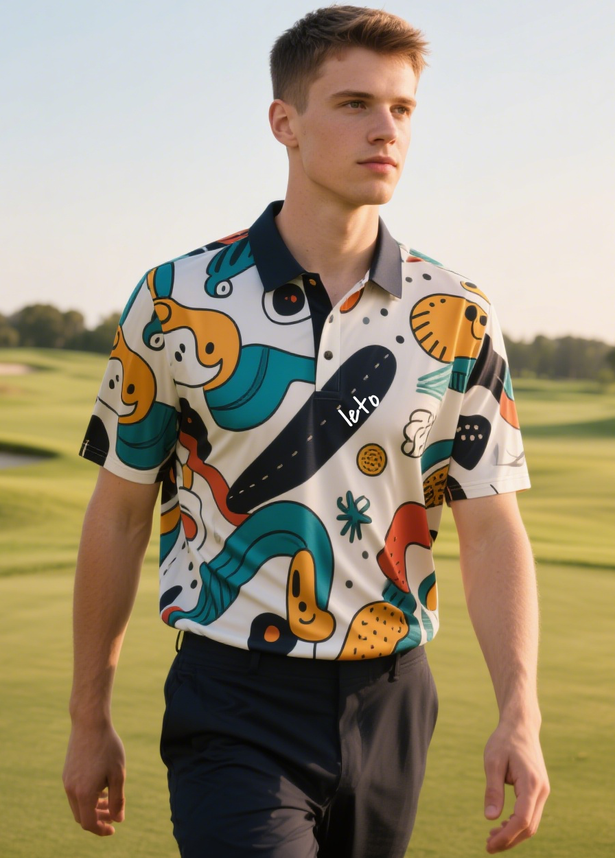 Funny golf shirts featuring witty puns and humorous designs, adding laughter and style to your time on the course. 