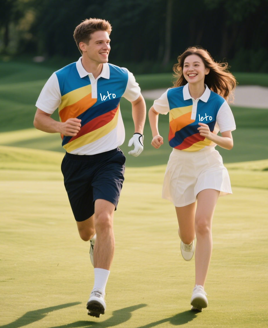 Stylish and fun couples golf outfit themes, with matching polos and coordinated looks for a perfect day on the course