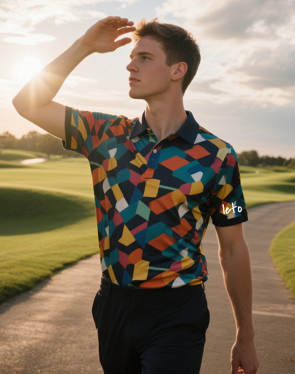 Custom golf outfit OEM/ODM service featuring stylish and high-quality golf wear for brands.  Includes personalized designs, premium materials, and top-notch manufacturing for golf apparel