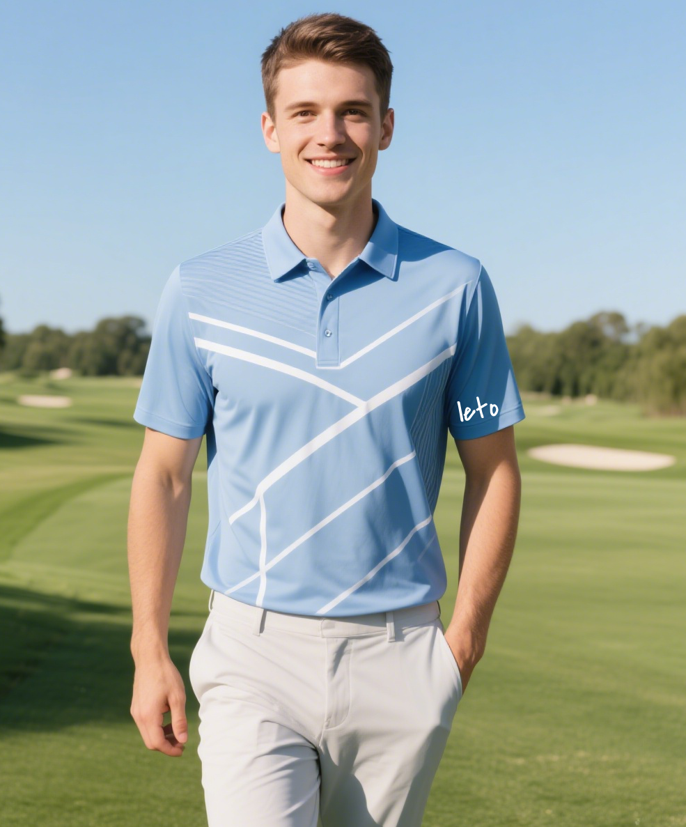 Custom sublimated golf polos with vibrant, fade-resistant prints designed for golf teams, events, and personal style