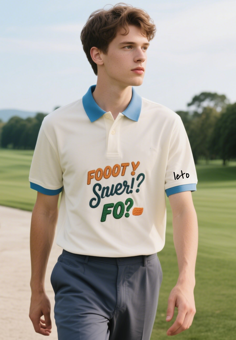 Custom embroidered and printed golf apparel  showcasing logos and designs for personalized and professional looks on the course.
