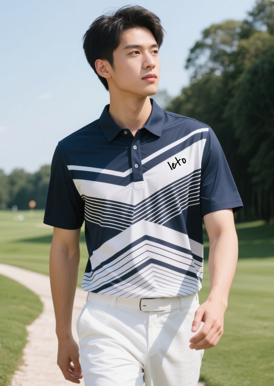 Custom-designed golf apparel produced with low MOQ, ideal for startups looking for personalized and flexible solutions