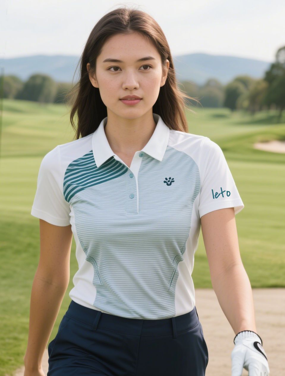 A collection of personalized golf apparel, including custom embroidered shirts and trendy designs, created by innovative startups in the golf fashion industry.