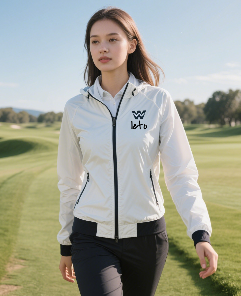 A modern manufacturing facility producing stylish and sustainable golf apparel, showcasing efficiency, advanced technology, and eco-friendly practices