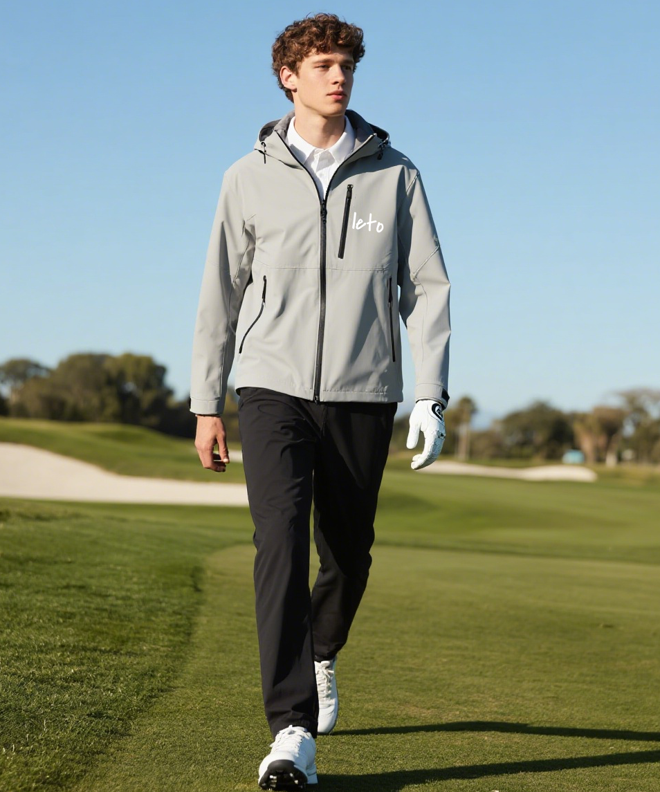 High-quality OEM/ODM golf jacket featuring stylish, weather-resistant materials designed for golfers. ⛳ Perfect for brands seeking premium custom apparel