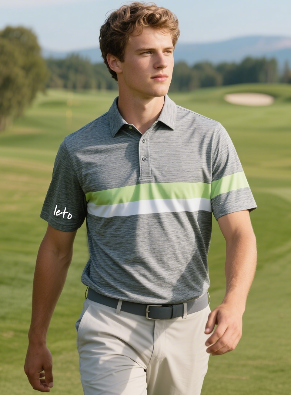 A stack of colorful, premium bulk golf shirts neatly folded, showcasing various styles and sizes, ready for wholesale or team orders.
