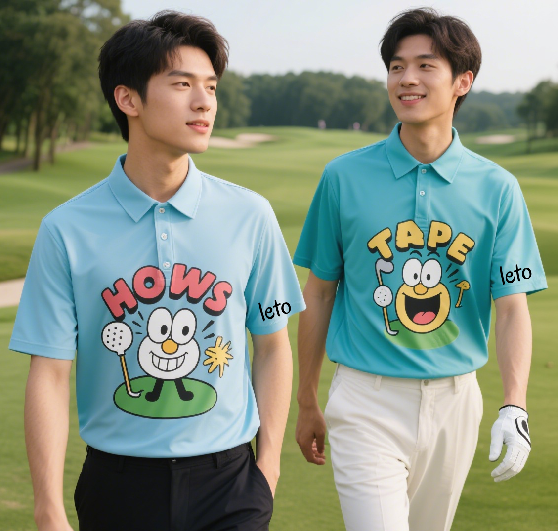 A polished and professional team at a country club wearing matching, tailored golf uniforms, exuding elegance and style on the course.