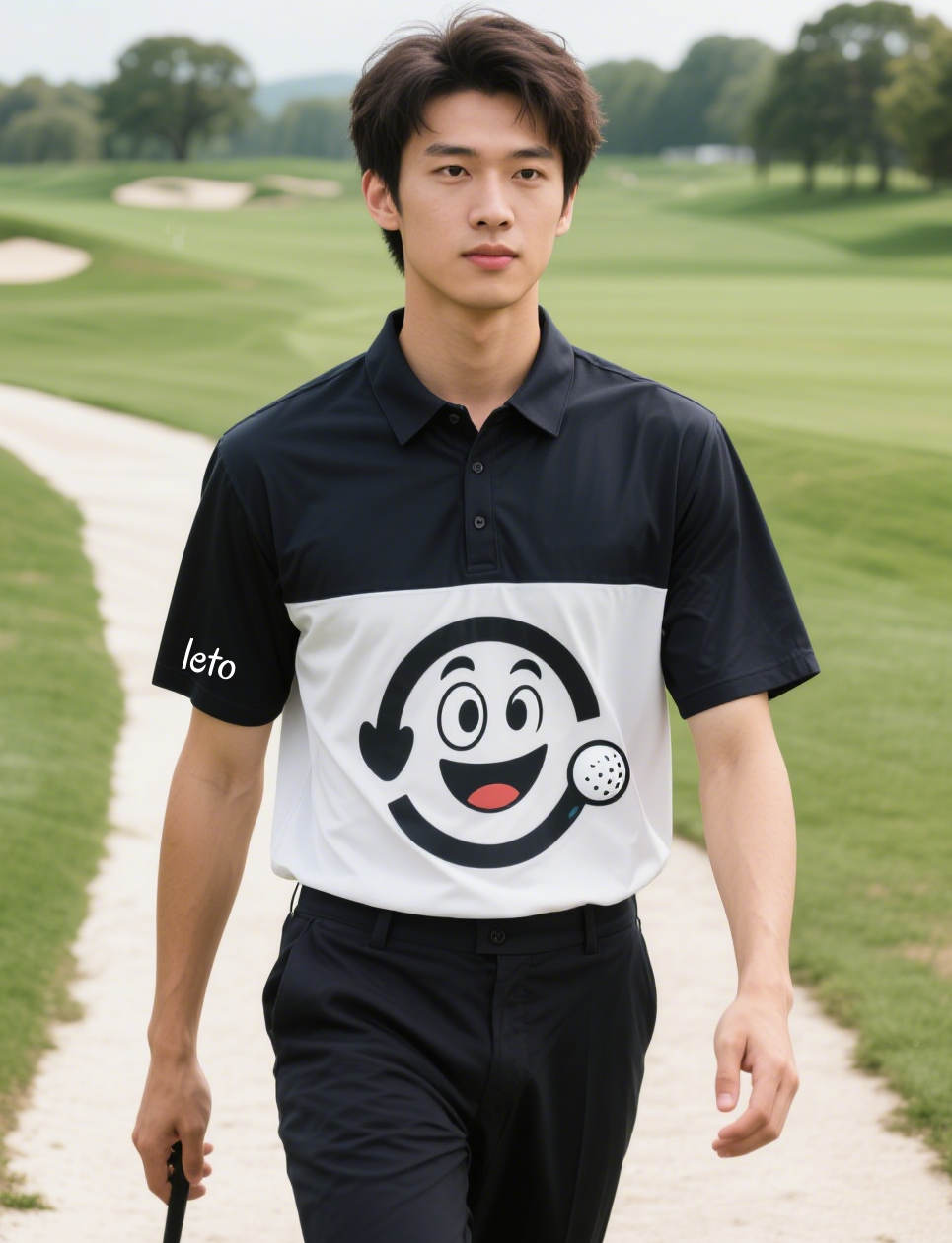 A tailored golf polo with sleek, modern design, created for both startups and big brands looking to make an impact in golf apparel.