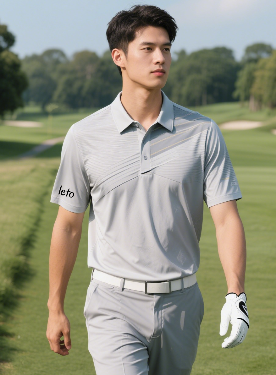 A close-up of a premium custom polo shirt featuring detailed stitching and branding, showcasing OEM manufacturing expertise