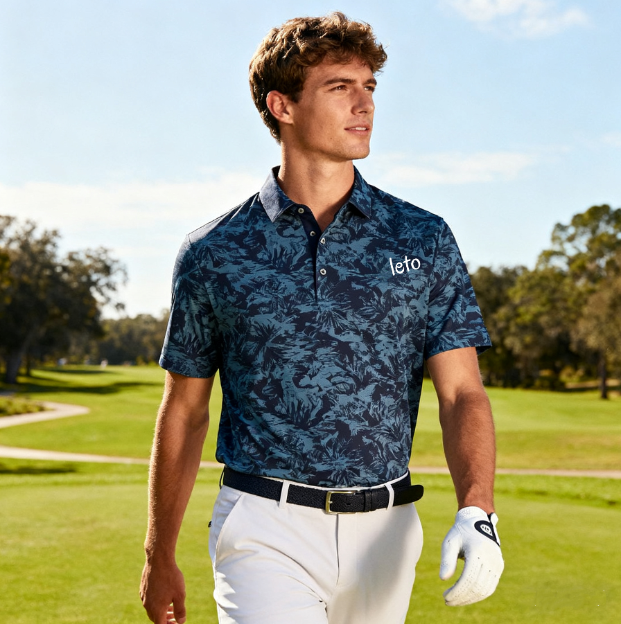 An image of a high-quality polo shirt, neatly folded, with a tag indicating premium craftsmanship, produced by a leading golf shirt factory.