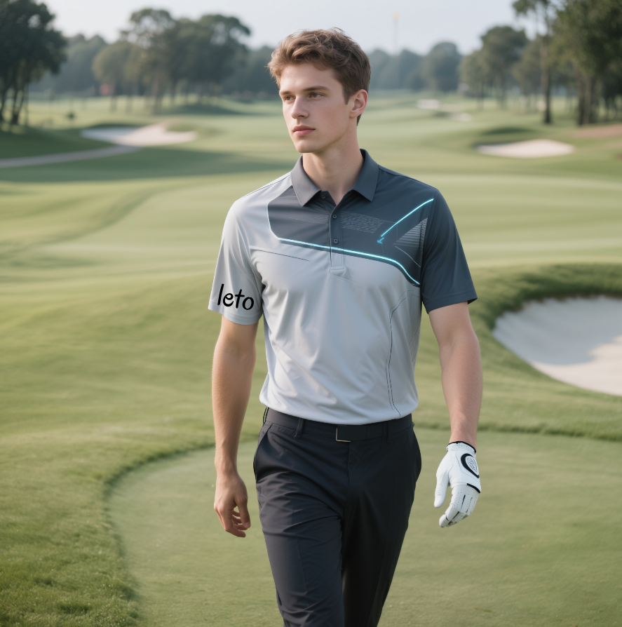Custom golf shirt manufacturing process showcasing design customization, fabric selection, and high-quality production.