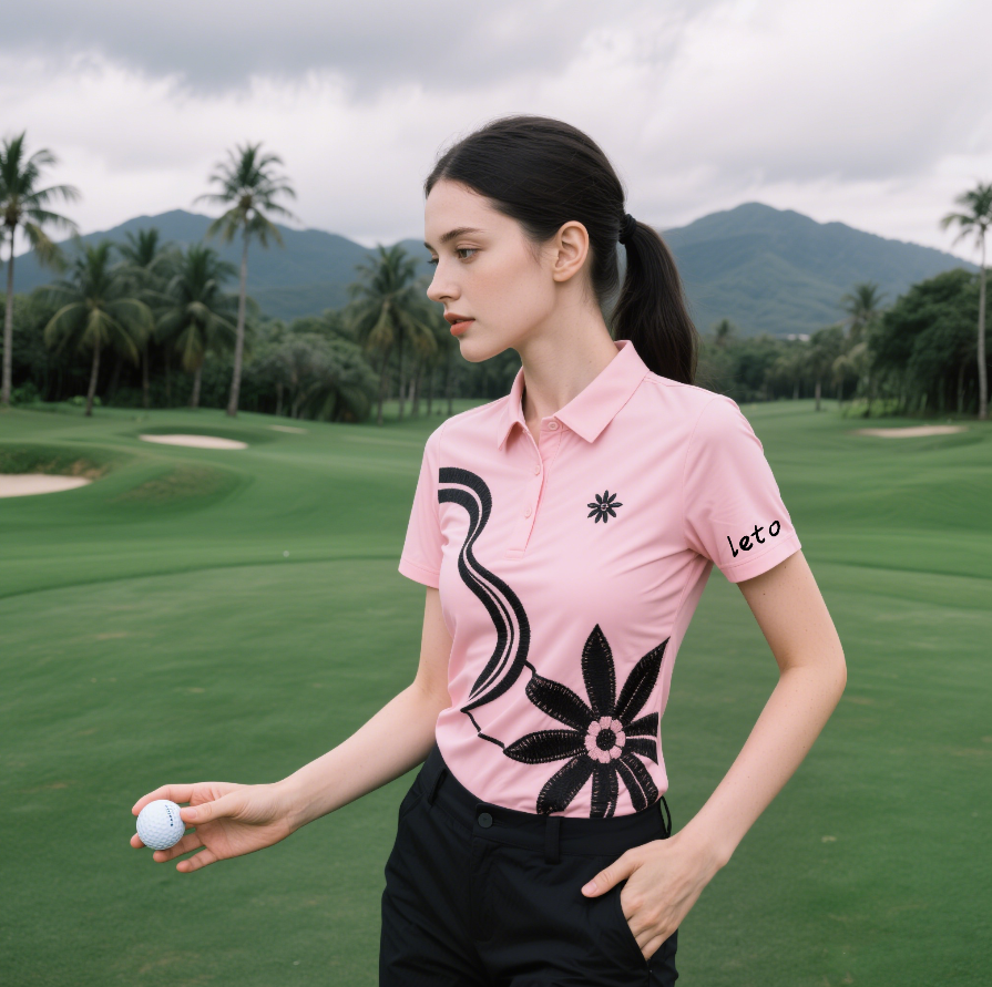 A selection of high-quality golf shirts in various colors and styles, neatly displayed, showcasing the reliability and style offered by trusted suppliers