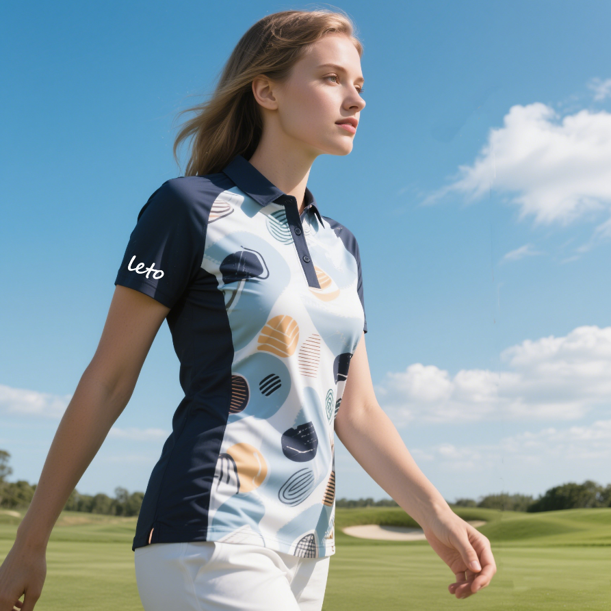A tailored golf polo with sleek, modern design, created for both startups and big brands looking to make an impact in golf apparel.