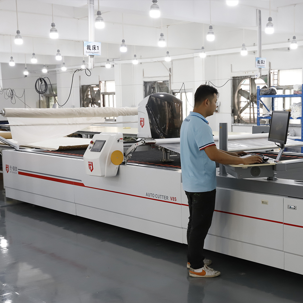 A handshake between a golf apparel brand owner and a manufacturing partner, with a backdrop of premium golf shirts and production equipment.